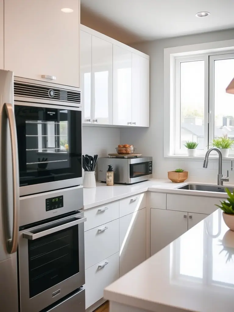 A modern kitchen in Monument, Colorado, featuring newly refinished cabinets with a sleek, updated look, demonstrating All Painting Plus 2 LLC's cabinet painting and refinishing expertise.
